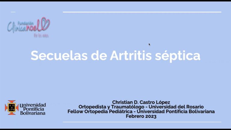 las secuelas de artritis séptica curación