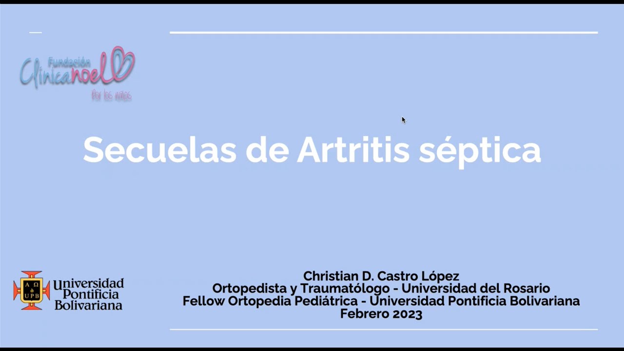 las secuelas de artritis séptica curación