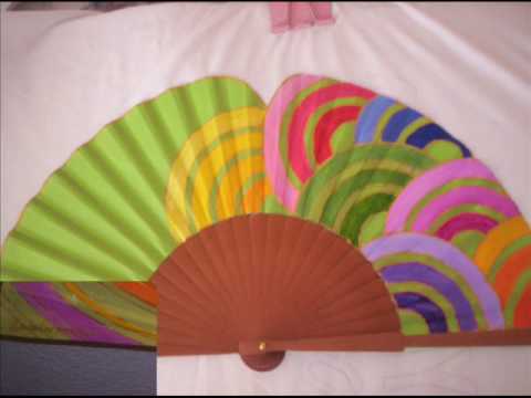 original abanicos pintados a mano